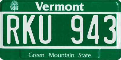 VT license plate RKU943