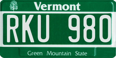 VT license plate RKU980