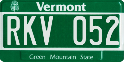 VT license plate RKV052