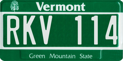 VT license plate RKV114