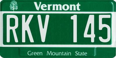 VT license plate RKV145