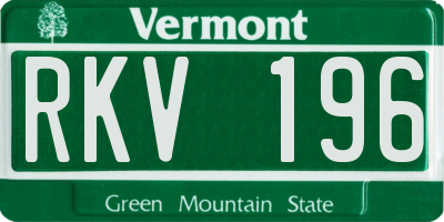 VT license plate RKV196