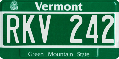 VT license plate RKV242