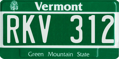VT license plate RKV312
