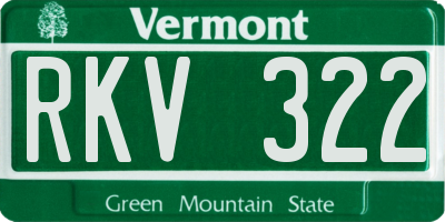 VT license plate RKV322