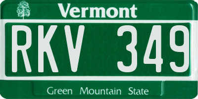 VT license plate RKV349