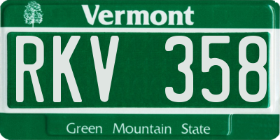 VT license plate RKV358