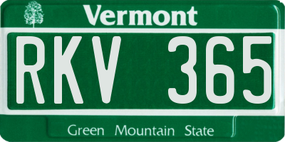 VT license plate RKV365