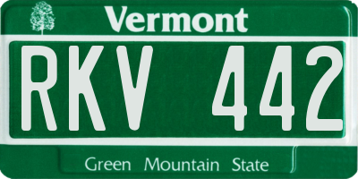 VT license plate RKV442