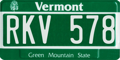 VT license plate RKV578