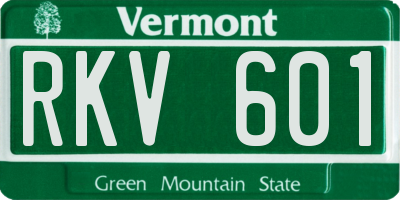VT license plate RKV601