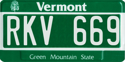VT license plate RKV669