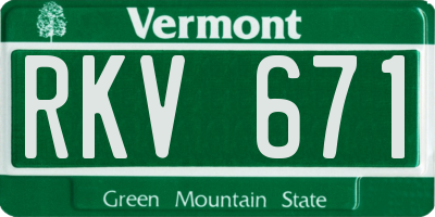 VT license plate RKV671