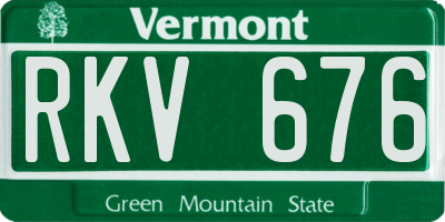 VT license plate RKV676