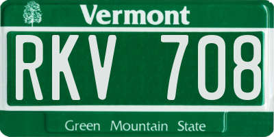VT license plate RKV708