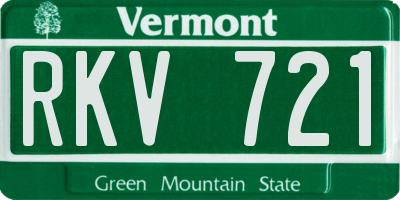 VT license plate RKV721