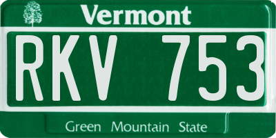 VT license plate RKV753
