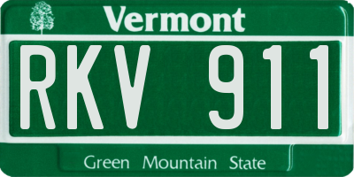 VT license plate RKV911