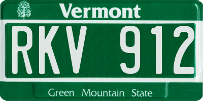 VT license plate RKV912