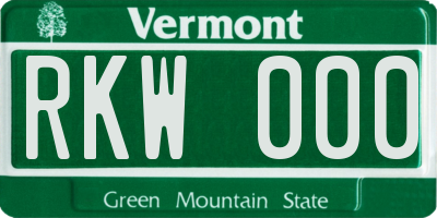 VT license plate RKW000