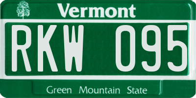 VT license plate RKW095