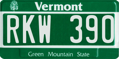 VT license plate RKW390
