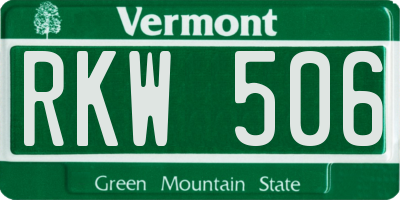VT license plate RKW506