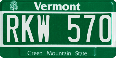 VT license plate RKW570