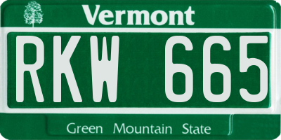 VT license plate RKW665