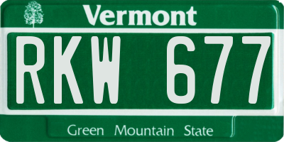 VT license plate RKW677