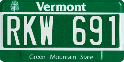 VT license plate RKW691
