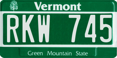 VT license plate RKW745