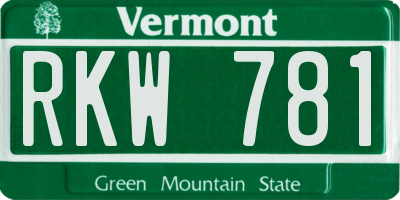 VT license plate RKW781