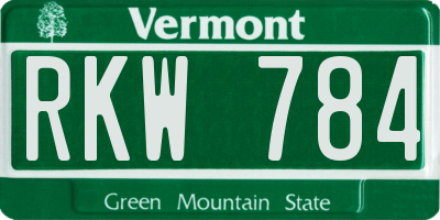 VT license plate RKW784