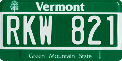 VT license plate RKW821