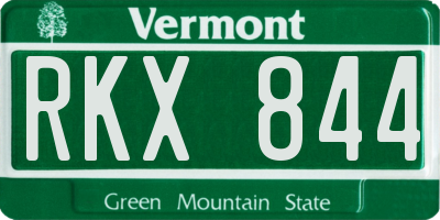 VT license plate RKX844