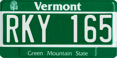 VT license plate RKY165