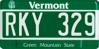 VT license plate RKY329