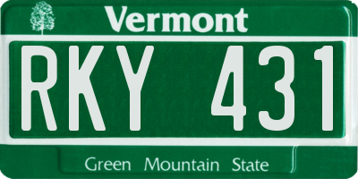 VT license plate RKY431
