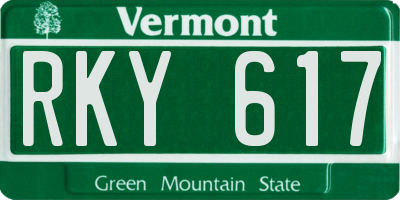 VT license plate RKY617