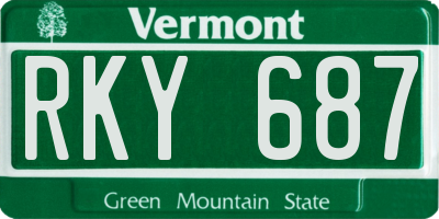 VT license plate RKY687