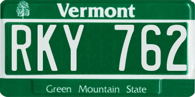 VT license plate RKY762