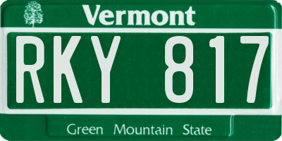 VT license plate RKY817