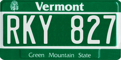 VT license plate RKY827