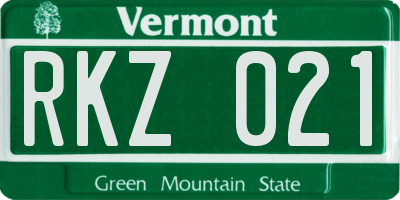 VT license plate RKZ021