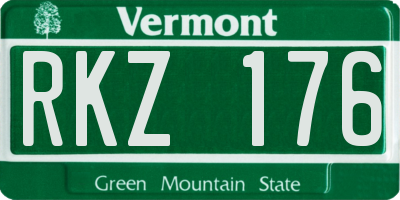 VT license plate RKZ176