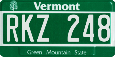 VT license plate RKZ248