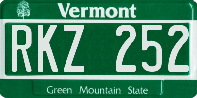 VT license plate RKZ252