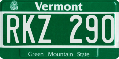 VT license plate RKZ290