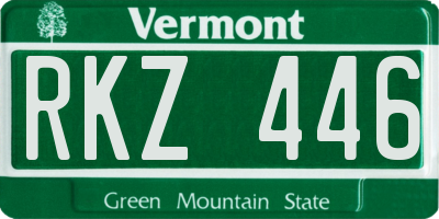 VT license plate RKZ446